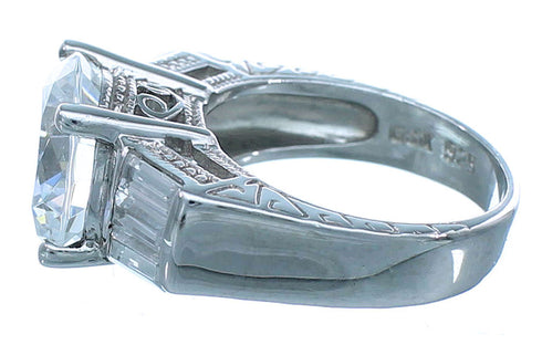 Cubic Zirconia Authentic Sterling Silver Ring Size 9 AX71337